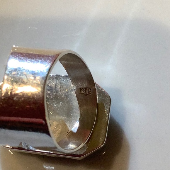 Jay King Contemporary Geometric Sterling Silver & Aquamarine Ring! - Picture 10 of 11